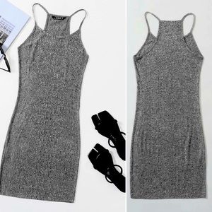 SHEIN Rib-knit Marled Slip Dress